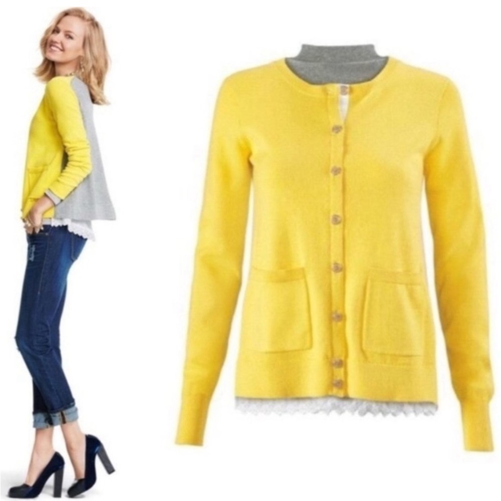 GUC CAbi 3010 Belle Yellow Cardigan size small